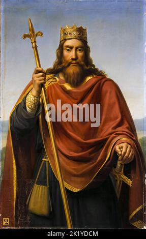 Clovis i (circa 466-511), re dei Franchi, ritratto dipinto ad olio su tela di Francesco-Louis Dejuinne, 1837 Foto Stock