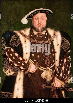 Enrico VIII (1491-1547), Re d'Inghilterra (1509-1547), dipinto a olio su tavola di un artista sconosciuto, 1540-1549 Foto Stock