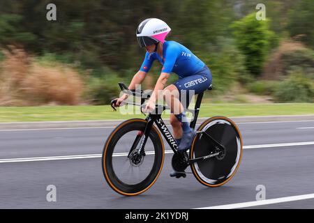 21st settembre 2022; Wollongong, Illawarra, Galles del Sud, Australia: UCI World Road Cycling Championships: Vittoria Guazzini d'Italia durante il cronometro a squadre miste. Foto Stock