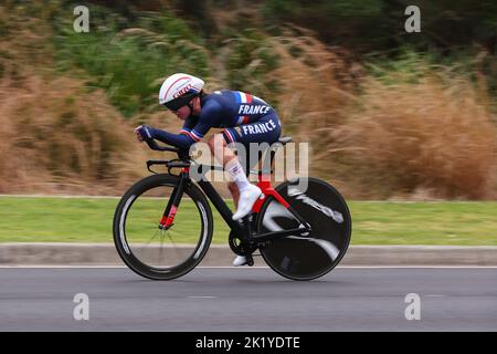 21st settembre 2022; Wollongong, Illawarra, Galles del Sud, Australia: UCI World Road Cycling Championships: Coralie Demay di Francia durante il cronometro a squadre miste. Foto Stock