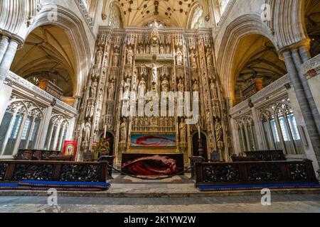 Modifica principale della Cattedrale di Winchester, Hampshire, Inghilterra, Regno Unito Foto Stock