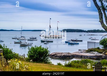 Una bellissima proprietà privata in barca a vela nel Parco Nazionale di Acadia, Maine Foto Stock