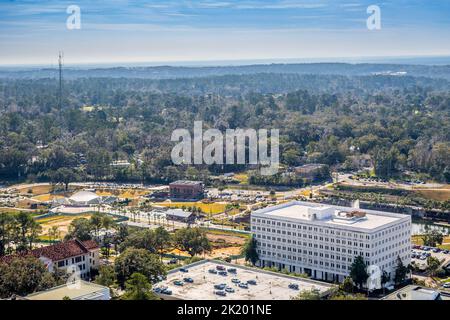 Vista della città dall'interno della vecchia capitale di Tallahassee, Florida Foto Stock