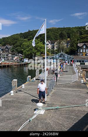 Ambleside Pier, Waterside, Windermere Foto Stock