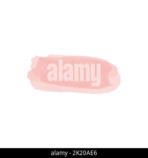 Vector Blush colore rosa acqua macchie Paint stropke. Acquerello rosa astratto dipinto a mano su carta. Illustrazione Vettoriale