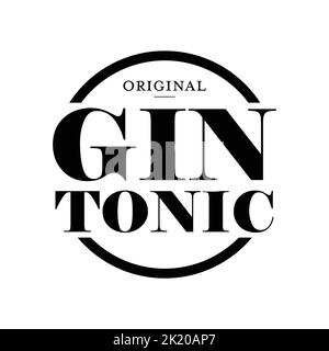 Cocktail Gin Tonic segno d'epoca Illustrazione Vettoriale