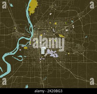Mappa della città di Memphis, Tennessee, Stati Uniti Illustrazione Vettoriale