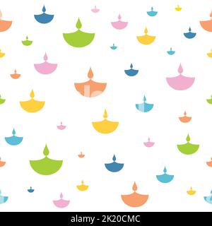sfondo colorato diwali diya pattern Illustrazione Vettoriale