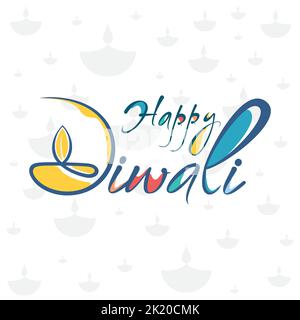 Felice Diwali festival di luci celebrato in india Illustrazione Vettoriale