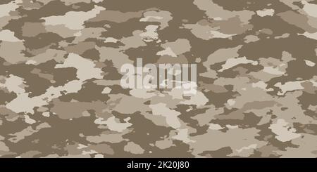 Senza cuciture ruvide militare, caccia, motivo camouflage paintball in una tavolozza marrone chiaro e beige cachi. Classe astratta e contemporanea Foto Stock