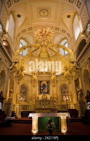 Vista interna della Basilica-Cattedrale di Notre-Dame de Quebec, Quebec City, Quebec, Canada. Foto Stock