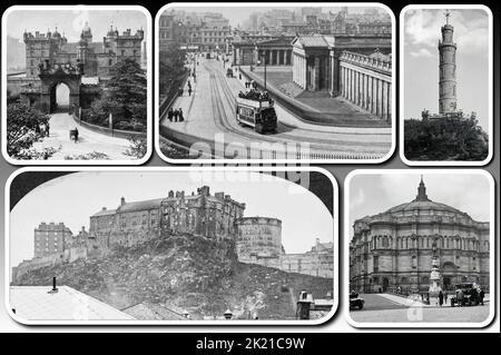 La città di Edimburgo alla fine degli anni '1800s e all'inizio degli anni '1900s Foto Stock