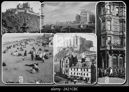 La città di Edimburgo alla fine degli anni '1800s e all'inizio degli anni '1900s Foto Stock