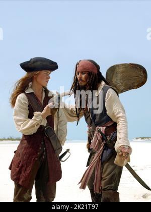 KEIRA KNIGHTLEY, Johnny Depp, pirati dei Caraibi: forziere fantasma, 2006 Foto Stock