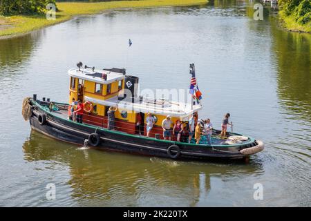Roundup e Festival annuale di Tugboat, sul canale Erie, Waterford, New York Foto Stock