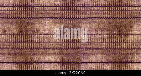 Texture di fondo a righe orizzontali in maglia a fairille senza cuciture in tonalità di terra vintage alla moda. Motivo classico in maglia tricot, confortevole e confortevole. Un ciao Foto Stock