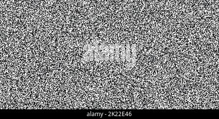 Assenza di errori di trasmissione del segnale senza interruzioni, rumore statico del televisore in bianco e nero. Schermo televisivo inclinabile o pixel del videogioco glitch o danni backgro Foto Stock