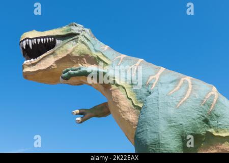 Il dinosauro più grande del mondo a Drumheller, Alberta, Canada. Foto Stock