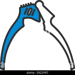 Icona pressa aglio. Contorno grassetto modificabile con disegno di riempimento a colori. Illustrazione vettoriale. Illustrazione Vettoriale