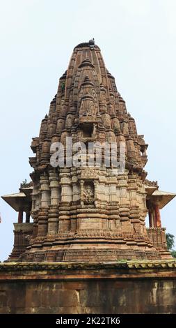 Tempio di Gopinath Shikara a Bhangarh Fort Campus, Bhangarh, Rajasthan, India. Foto Stock