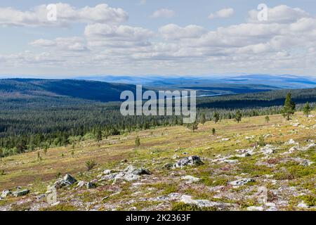 Stadjan, Svezia: Vetta montana nella riserva naturale di Stadjan Nipfjallet Foto Stock