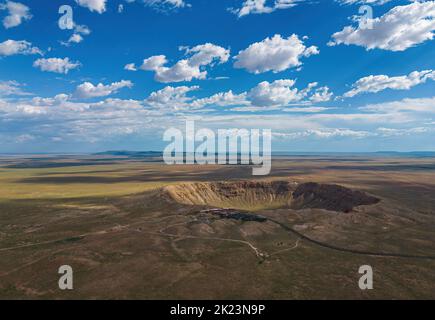 Vista aerea del Meteor Crater Natural Landmark in Arizona Foto Stock