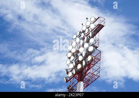 Alajuela, Costa Rica. 13th ago, 2022. Alajuela, Costa Rica, 13th 2022 agosto: Riflettori durante la partita di calcio della Coppa del mondo di donne FIFA U20 Costa Rica 2022 tra la Germania e la Nuova Zelanda a Morera Soto ad Alajuela, Costa Rica. (Daniela Porcelli/SPP) Credit: SPP Sport Press Photo. /Alamy Live News Foto Stock