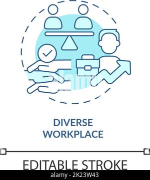 Icona del concetto turchese del luogo di lavoro Illustrazione Vettoriale