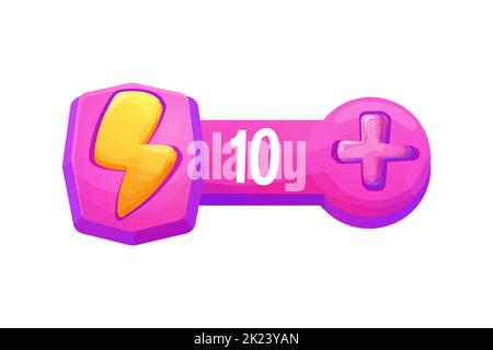 Jelly, fantasia interfaccia modello di gioco menu vita con cuore pulsante forma in stile cartone animato isolato su sfondo bianco. Risorsa UI, cornice per la progettazione delle impostazioni. Casuale web 2D elemento. Illustrazione vettoriale Illustrazione Vettoriale