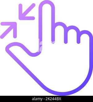 Zoom indietro toccare l'icona del vettore lineare gradiente Illustrazione Vettoriale