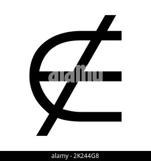 Non un elemento di, segno di matematica su sfondo bianco Illustrazione Vettoriale