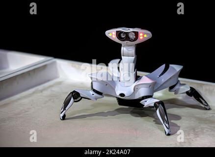 Il modello robot-spider radiocontrollato in mostra Foto Stock