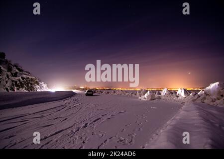 Un aurora boreale, talvolta indicato come luci polari o luci settentrionali, è un'esposizione di luce naturale nel cielo della Terra, vista prevalentemente nella Foto Stock