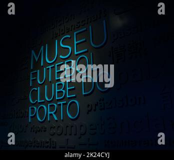 Una foto del FC Porto Museo della parete di ingresso. Foto Stock