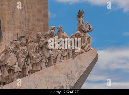 Una foto del monumento Padrão dos Descobrimentos, a Lisbona. Foto Stock