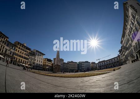 Firenze Italia. Gennaio 2022. Vista panoramica della piazza Santa Maria Novella nel centro storico della città Foto Stock