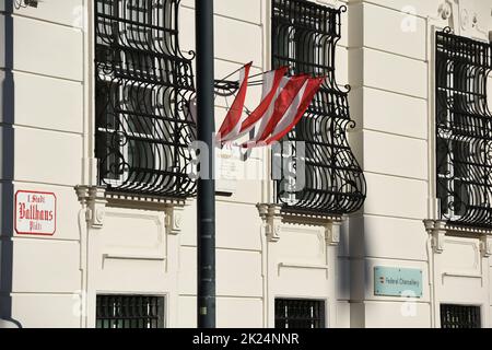 Bundeskanzleramt a Vienna, Amtssitz des österreichischen Bundeskanzlers - Cancelleria federale a Vienna, residenza ufficiale del Cha federale austriaco Foto Stock