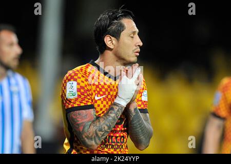 Gianluca Lapaula giocatore di Benevento, durante la partita della Serie B italiana tra Benevento vs Spal risultato finale, Benevento 1, Spal 2, ma Foto Stock