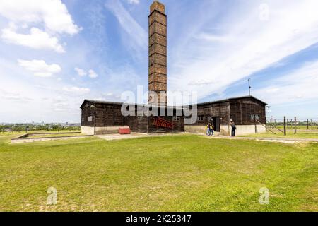 Majdanek; Lublino; Polonia - 25 maggio 2022: Campo di concentramento e sterminio di Majdanek (Konzentrationslager Lublino), vista del crematorio. Era un Naz Foto Stock