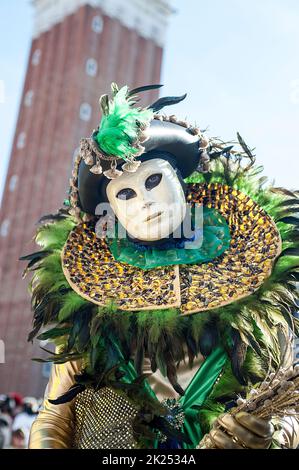 Venezia, Italia - Febbraio 23 2019: le maschere del carnevale di Venezia 2019 Foto Stock