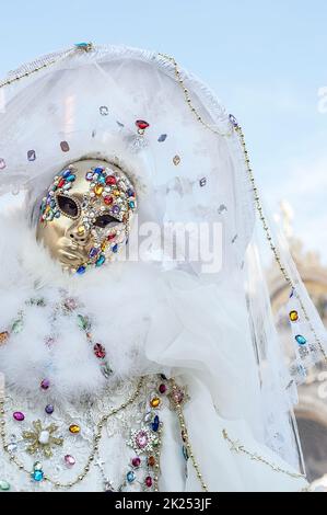 Venezia, Italia - Febbraio 23 2019: le maschere del carnevale di Venezia 2019 Foto Stock