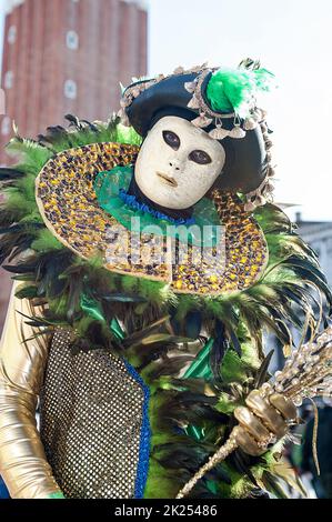 Venezia, Italia - Febbraio 23 2019: le maschere del carnevale di Venezia 2019 Foto Stock