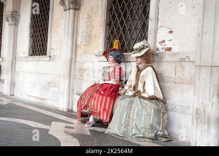 Venezia, Italia - Febbraio 21 2019: le maschere del carnevale di Venezia 2019 Foto Stock