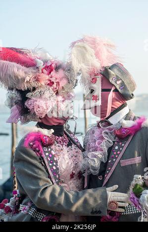 Venezia, Italia - Febbraio 21 2019: le maschere del carnevale di Venezia 2019 Foto Stock