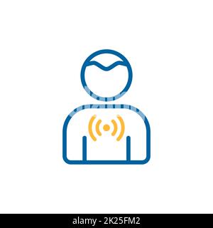 Nuovi sintomi di Coronavirus mal di gola vettore icona Foto Stock