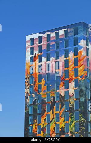 Almere, Paesi Bassi, dal 7 al 2022 agosto. Flores torre residenziale. Foto Stock