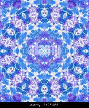 Kaleidoscope sfondo blu, bianco e viola sfondo testurizzato Foto Stock
