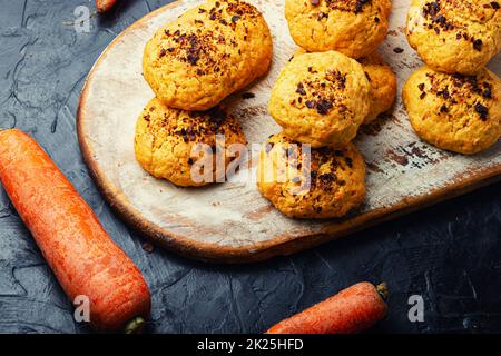 Biscotti vegani alla carota Foto Stock