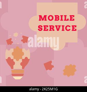 Scrittura visualizzazione testo Servizio mobile. Fotografia concettuale Utilità di comunicazione radio tra stazioni mobili e terrestri Riassunto Brainstorming problema e soluzione, pensiero attento concetto Foto Stock