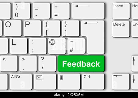 Illustrazione della tastiera del computer PC di feedback 3D Foto Stock